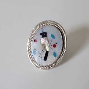 Vintage Navajo Bird Inlay Ring